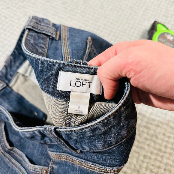 vintage ultra micro mini low rise dark wash jean denim mini skirt loft 8 - Picture 6 of 6